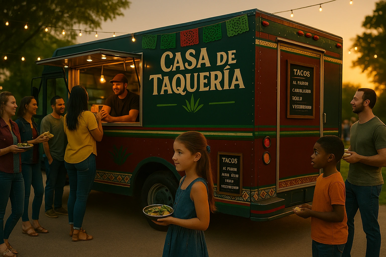 Food truck setting the mood within a venue