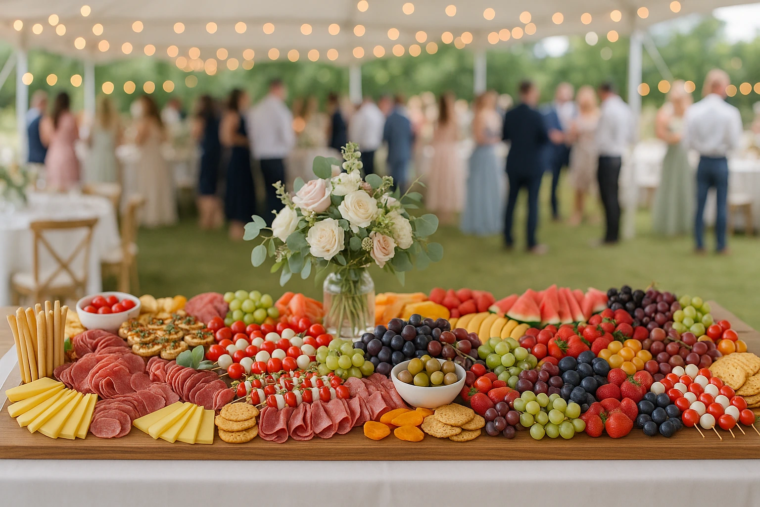 Charcuterie catering display setting the mood within a City venue